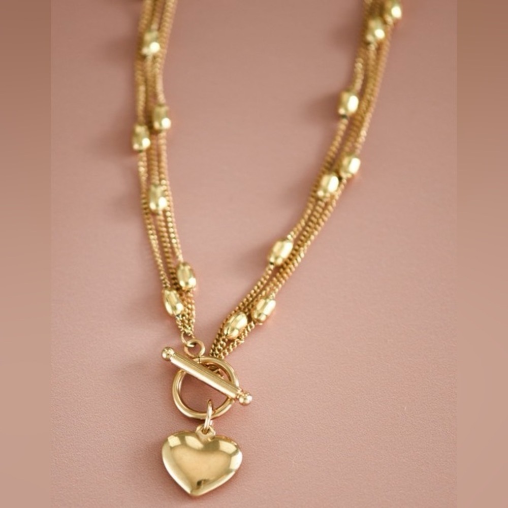 LAYERED HEART NECKLACE (5565)